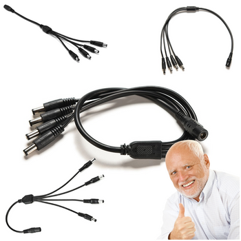 ROZDZIELACZ ZASILANIA DC5,5/2,1 4 WTYKI - 40 CM