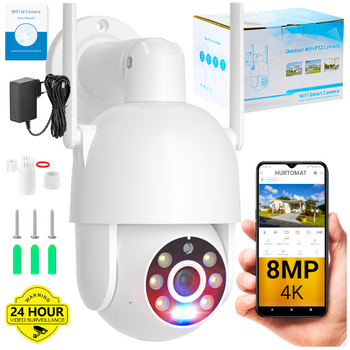 Kamera obrotowa WiFi 8MP 4K UHD - iCSee - PT825W - Biała