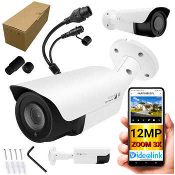 Kamera IP POE 12MP Extra UHD 3X-Zoom - Videolink - HZ56HB - Biała