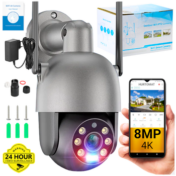 Kamera obrotowa WiFi 8MP 4K UHD - iCSee - PT825G - Grafitowa