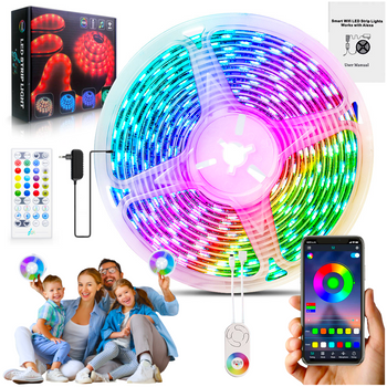 TAŚMA LED 5050 5M TUYA - ZESTAW Z PILOTEM I ZASILACZEM