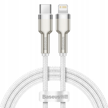 Kabel Cafule - USB-C Lightning PD 20W iPhone iPad 1m biały - Baseus