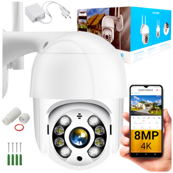Kamera obrotowa WiFi 8MP UHD - iCSee - V7 - Biała