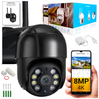 Kamera obrotowa WiFi 8MP UHD - iCSee - V7 - Czarna