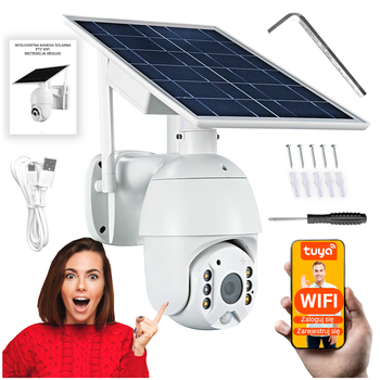 Kamera solarna obrotowa PTZ TUYA z wbudowaną baterią - WIFI