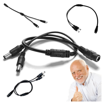 ROZDZIELACZ ZASILANIA DC5,5/2,1 2 WTYKI - 40 CM