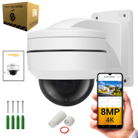 Kamera kopułkowa obrotowa IP POE PTZ 8MP 4K UHD 4X-Zoom - iCSee - IP46F