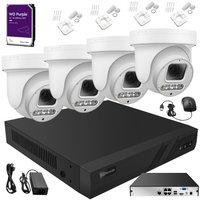 Zestaw 4 kamer 8MP 5X zoom optyczny + rejestrator na 4 kamery NVR POE z dyskiem 1TB